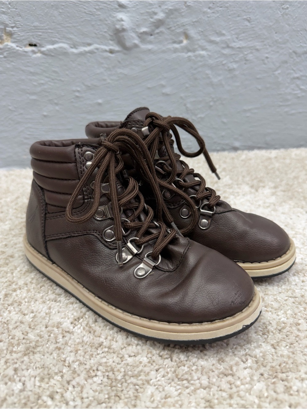 Nautica Boys Alize Youth Faux-Leather Lace-up Ankle Boots Size 1
